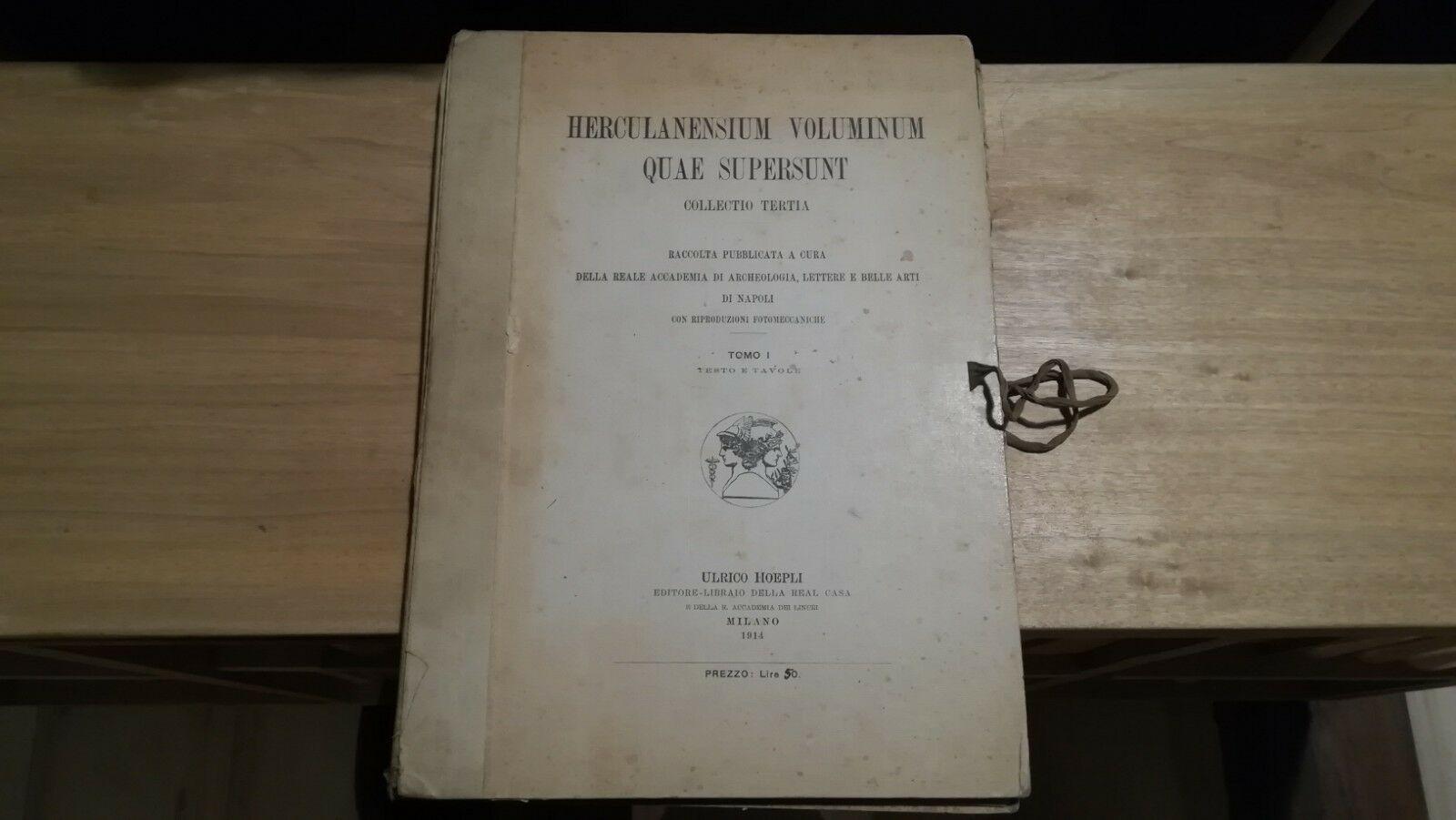 AA.VV. - Herculanensium voluminum quae supersunt Colletio tertia Tomo I testo e tavole - Hoepli